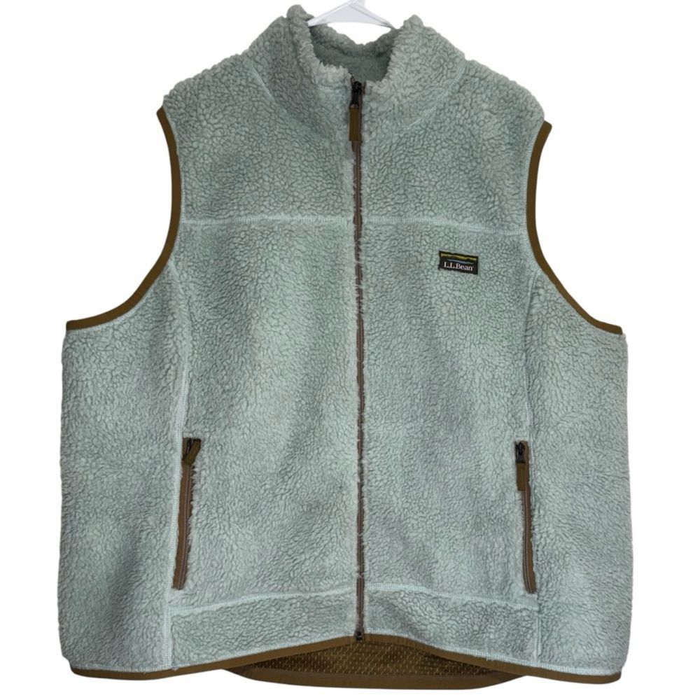 L.L. Bean Mountain Pile Aqua Sherpa Cold Weather Vest